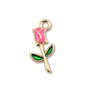 Ciondoli di metallo smalto rosa oro-rosa