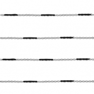 Componenti in acciaio inossidabile catena con barretta argento-nero