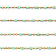 Componenti in acciaio inossidabile 1mm catena oro-turchese menta