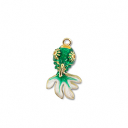Ciondoli in ottone Eco-brass&reg; pesce oro-verde-bianco