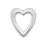 Ciondoli in acciaio inossidabile cuore argento