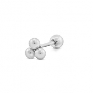 Piercing all'orecchio in acciaio inossidabile con palline argento