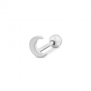 Piercing all'orecchio in acciaio inossidabile luna argento