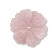 Perline in pietra naturale Quarzo Rosa fiore rosa chiaro
