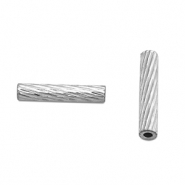 Perline in acciaio inossidabile tubo 10mm argento