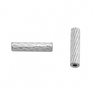 Perline in acciaio inossidabile tubo 8mm argento