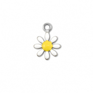 Ciondoli in acciaio inossidabile fiore argento-bianco-giallo