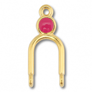 Ciondoli di metallo DQ distanziatore oro (privo di nichel)-magenta
