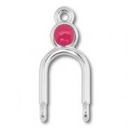 Ciondoli di metallo DQ distanziatore argento antico (privo di nichel)-magenta