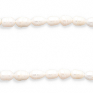 BQ Perlas de agua dulce grano de arroz 9x7-8mm bianco naturale