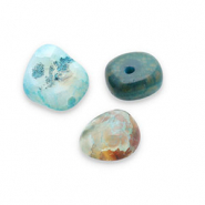 Perline in pietra naturale Agata blu multicolore