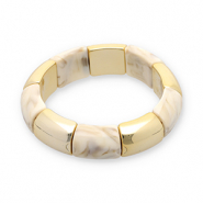 Bracciali in resina oro-biancastro-beige