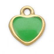 Ciondoli in acciaio inossidabile cuore oro-verde chiaro