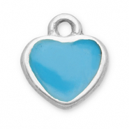 Ciondoli in acciaio inossidabile cuore argento-blu