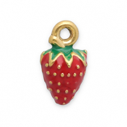 Ciondoli in acciaio inossidabile fragola oro-rosso-verde
