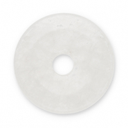 Perline in pietra naturale Quarzo donut 16mm trasparente bianco