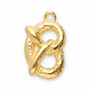 Ciondoli di metallo DQ pretzel oro (privo di nichel)