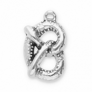 Ciondoli di metallo DQ pretzel argento antico (privo di nichel)