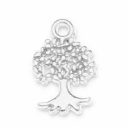 Ciondoli di metallo DQ albero argento antico (privo di nichel)
