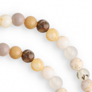 Perline in pietra naturale Calcedonio (Quarzo) e Agata 4mm grigio-beige-giallo opale
