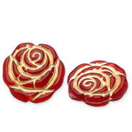 Perline in acrilico rosa rosso-oro