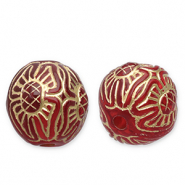 Perline in acrilico 12 mm tonda rosso-oro