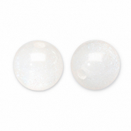 Perline in acrilico con glitterato 12 mm bianco-turchese