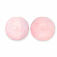 Perline in acrilico con glitterato 12 mm rosa chiaro-turchese