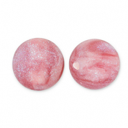 Perline in acrilico con glitterato 12 mm rosa-turchese