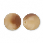 Perline in acrilico 12 mm crema-marrone ciaro