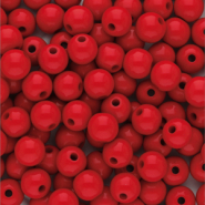Perline in acrilico 8 mm lucido rosso