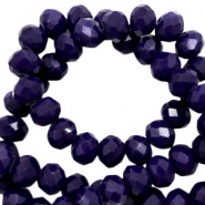 Perline sfaccettate 4x3 mm rondella blu principessa-rivestimento lucido perlato