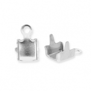 Componenti in acciaio inossidabile terminale per catena strass 3mm argento