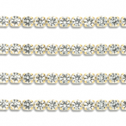Catena strass in acciaio inossidabile 4mm oro-cristallo