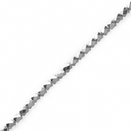 Perline sfaccettate argento metallico