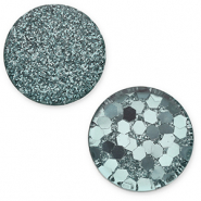 Cabochon Polaris Elements 7 mm piatto Helios verde petrolio