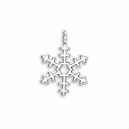Ciondoli di metallo fiocco di neve argento-bianco