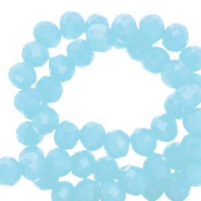 Perline sfaccettate 4x3 mm rondella acquamarina chiaro - effetto ambra