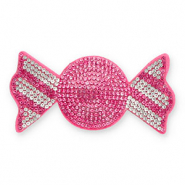 Ciondoli accattivanti con strass caramella rosa scuro-cristallo