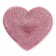 Ciondoli accattivanti con strass cuore rosa chiaro