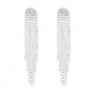 Orecchini in ottone Eco-brass&reg; con strass argento-cristallo