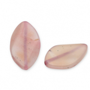 Perline in pietra naturale Quarzo ovale trasparente rosa pesca-viola magenta