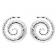 Orecchini in acciaio inossidabile spirale argento
