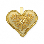 Pendenti trendy cuore con motivo di foglia oro