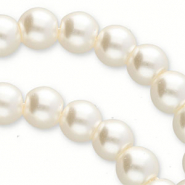 Perline di vetro con effetto perlato 6mm alta qualit&agrave; bianco avorio