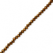 Perline sfaccettate 4x3mm rondella bronzo metallico