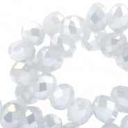Perline sfaccettate 4x3mm rondella grigio chiaro-effetto diamante