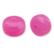 Perline in acrilico disco rosa scuro-bianco