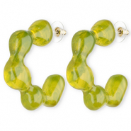 Orecchini resina alla moda verde multicolore