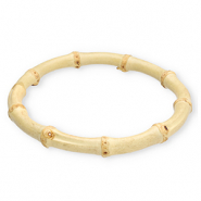 Bracciali bangle in bamb&ugrave; bianco naturale
